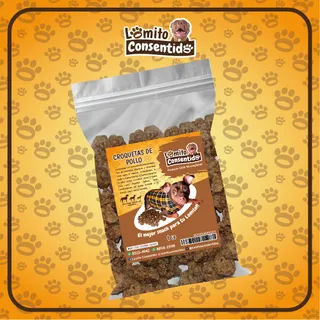 Croquetas de pollo deshidratadas para perros, paquete de 1 libra, snack saludable rico en proteínas, hierro, avena y huevo que fortalecen piel, pelaje y energía