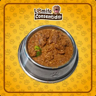 Estofado de res para perros, receta casera con carne de res en trozos y molida, ayote, brócoli y papaya, alimento natural listo para servir, presentación de 1 libra, aporta proteínas, fibra, vitaminas y antioxidantes para energía y bienestar