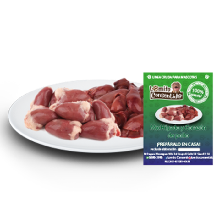 Higado Mix de Corazon de Pollo - Crudos