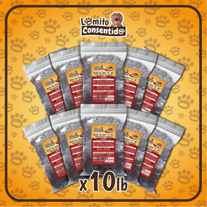 Paquete Lomito #2 para perros grandes, incluye 10 libras de bofe de res S, alimento natural rico en proteínas, hierro y vitamina D que fortalece piel, huesos y sistema inmunológico