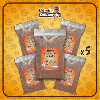 Paquete de achorizado de pollo para perros, incluye 5 bolsas de 1 libra cada una, alimento natural rico en proteínas y energía, presentación total de 5 libras