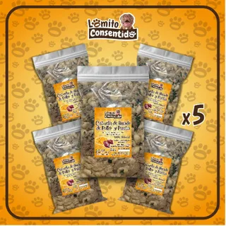 Paquete de hígado de pollo con pasta para perros, alimento natural rico en proteínas, hierro y vitaminas que fortalece energía, piel y sistema inmunológico, presentación de 5 libras