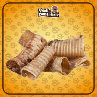 Tráquea de res deshidratada para perros, bolsa con 2 unidades de 15cm, snack natural rico en colágeno, glucosamina y condroitina que favorece articulaciones y salud dental